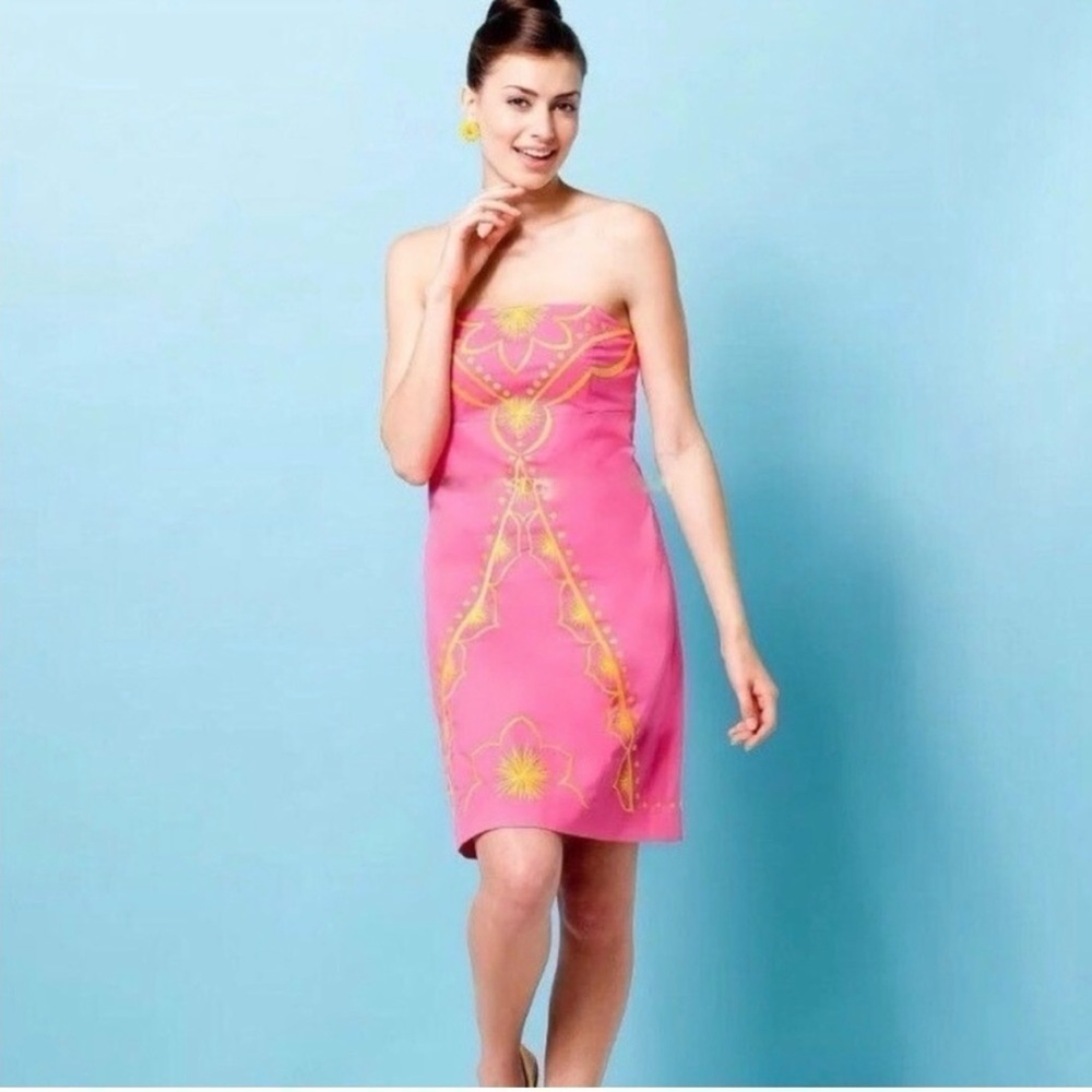 Lilly Pulitzer Bowen Bumblebee Strapless Dress Size 0